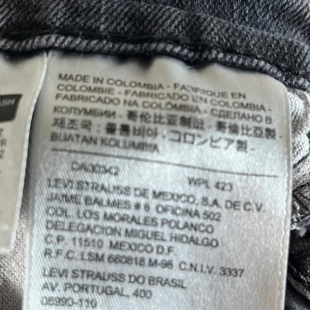 Levi's 514 Slim Fit Jeans Mens 30x32 Black‎ Faded Stretch Denim